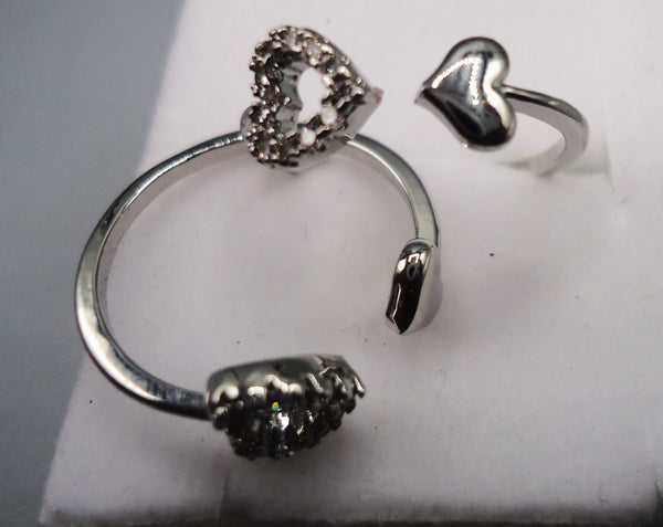 silver ring for girls free size 1pcs