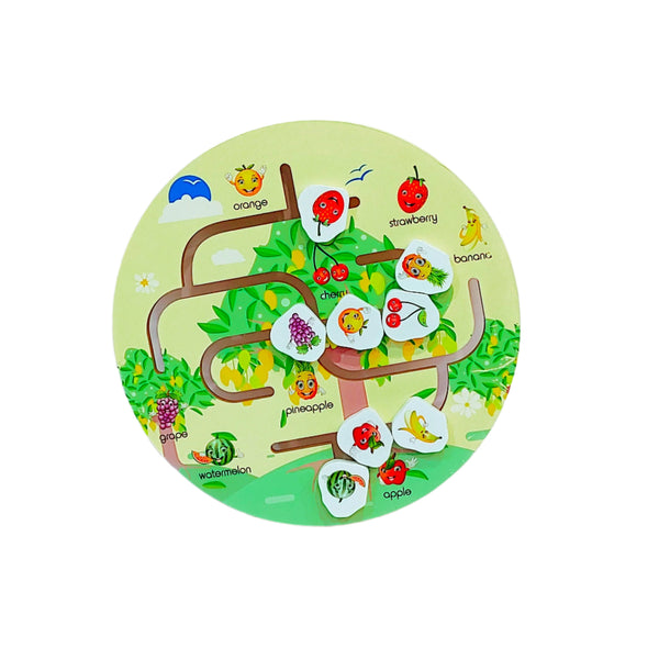 Animal Maze Kids Early Education Educational Wooden Toys Cartoon Animal Maze Creative Round Maze Toy