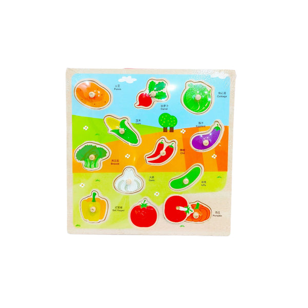 High Quality Baby Educational Wooden Vegetable Puzzle Best Quality