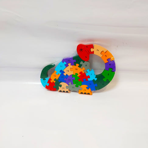 Wooden Colorful 3D Animal Car Jigsaw Puzzle Alphabets Number Learning Kids Dinosaur