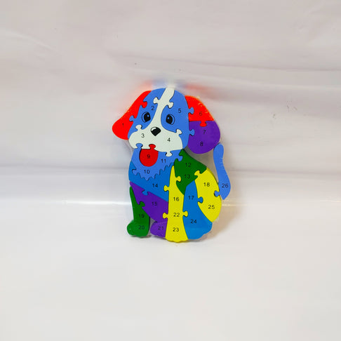 Educational Alphabets and Number Jigsaw Puzzle Block Toy (Puzzle-Dog)