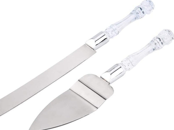 Hot Selling Stainless Steel, Knife Acrylic Clear, Handle Cake, Knife Set of 2, Personalized Scoop Serving Set, Birthday Gift Party, Accessories Decorating Tools