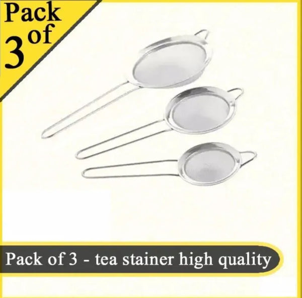 Steel Mesh Tea Strainer Set - Pack of 3