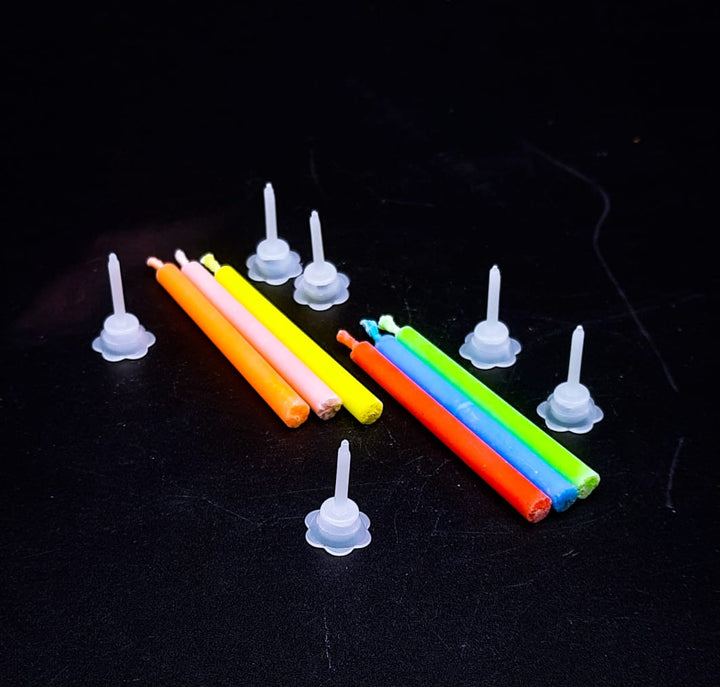 6Pcs Colored Birthday Candles For Cake Safe Flames Party Festivals Home Decorations Color Random - mydollarstore