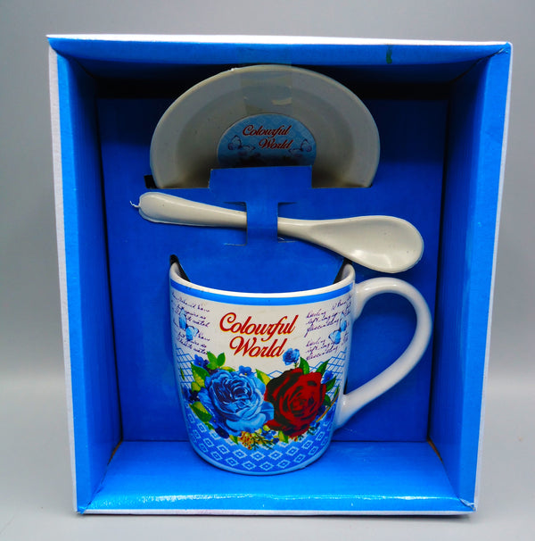 Coffee Mugs with Spoon & Plate / Tea Cups for Girls/ Boys / Coffee Cups for Girls/ Boys