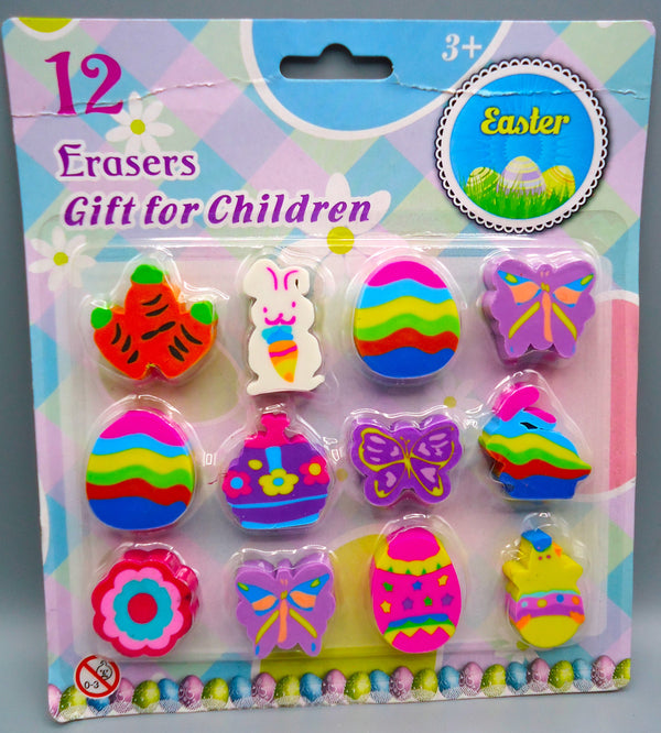 12 Different Shapes Erasers - Best Gift Set for Kids