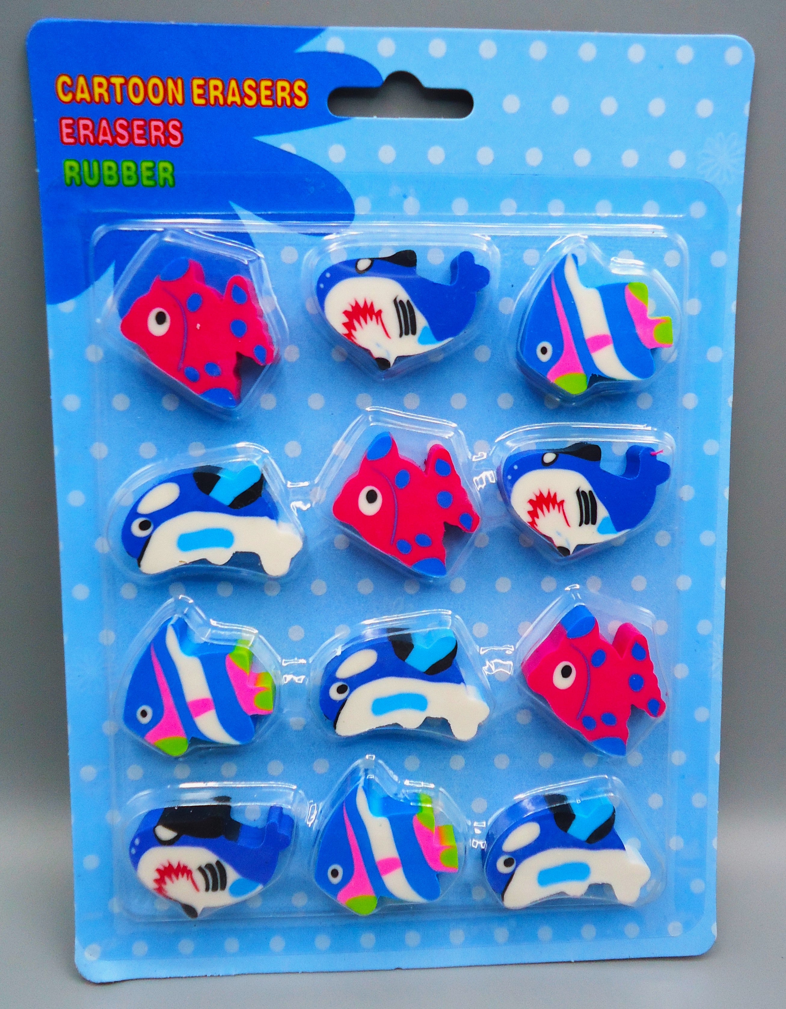 Pack of 12 Different Shapes Erasers - Best Gift Set for Kids