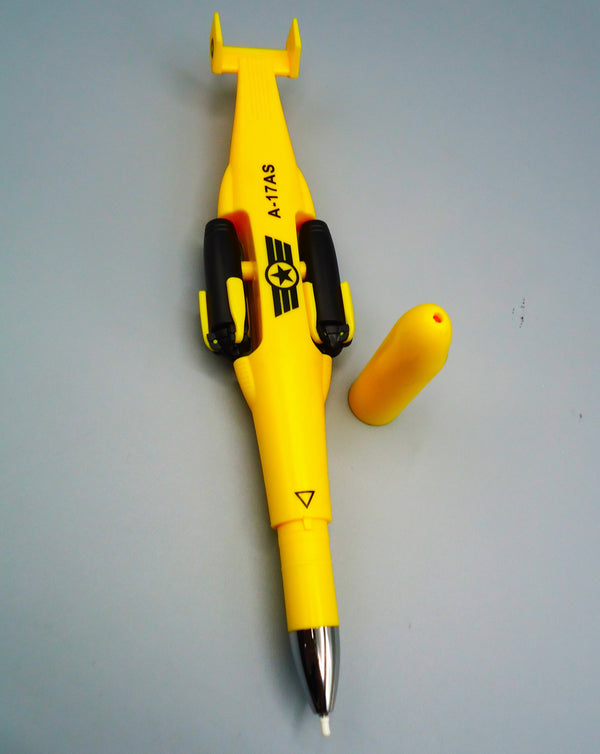 Yellow Color Helicopter Designed Wings And Wheels With Fine Tip Gel Pen