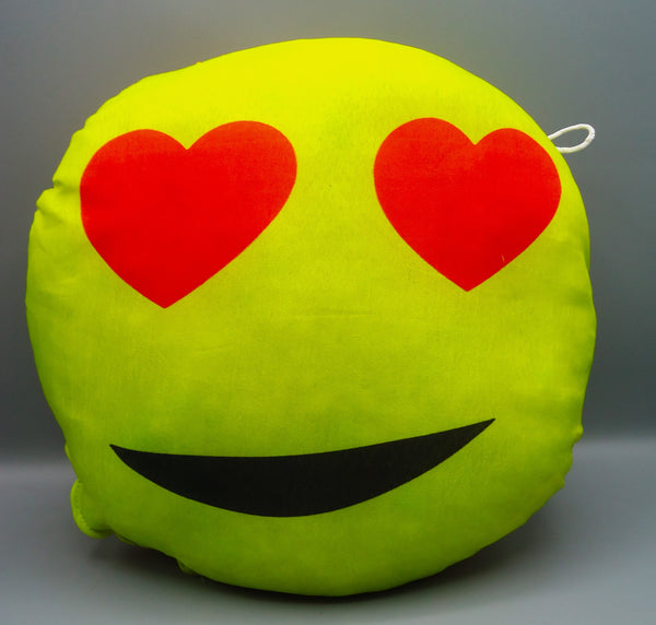 Heart Eyes With Smile Emoji Soft Pillows Stuffed Cushion Round Home Decor
