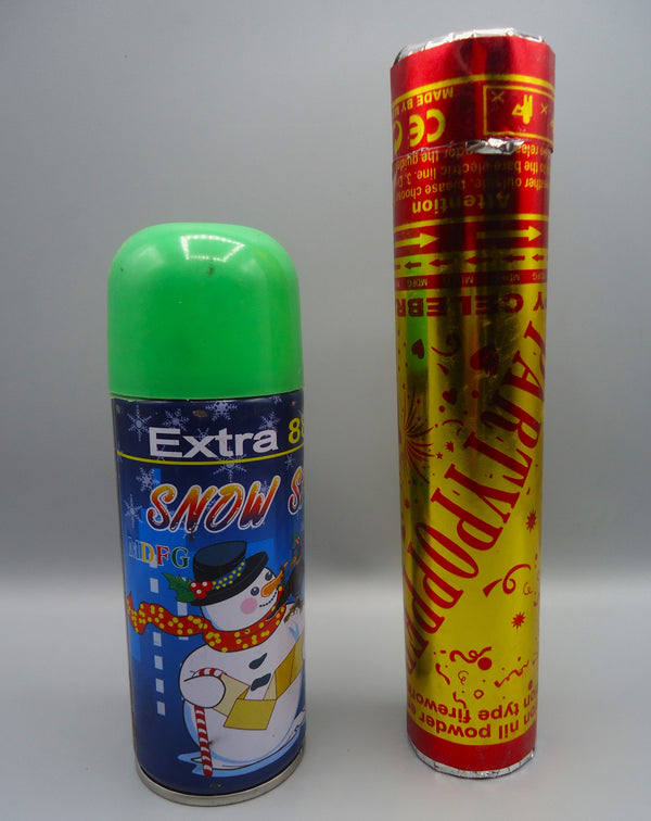 Pack Of 2 - Party Popper With Snow Spray