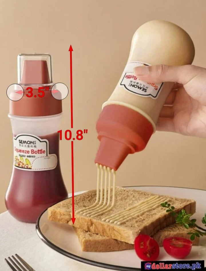 Multifunction 5 Holes Salad Squeeze Bottle Ketchup Container