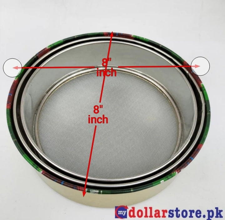 Silver tone Aata Chalni , For Kitchen - 3 Pcs Set