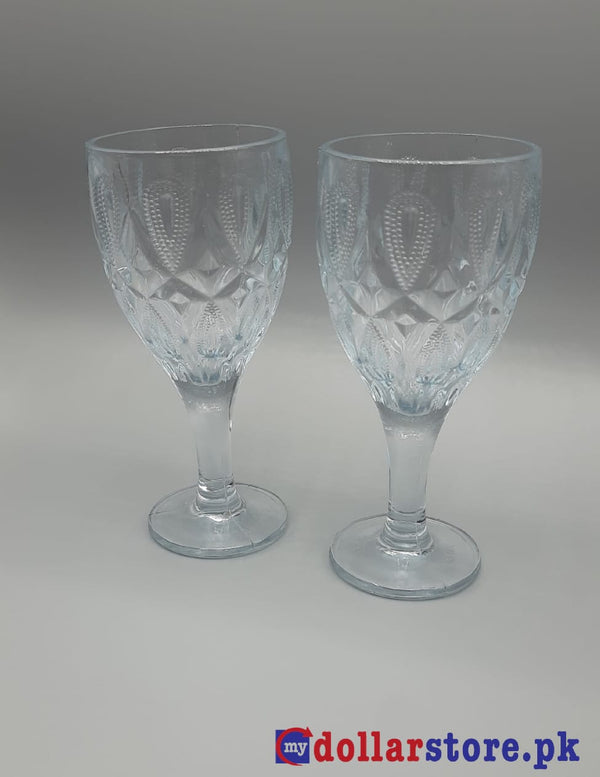 Set of 2 vintage Rogaska Gallia water goblets cut crystal glasses