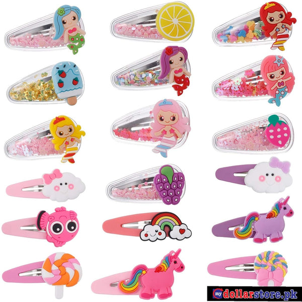 10 PCS Aassorted Hair Clips for Kids Goody-Candy Color Hair Clips for Girls Todders