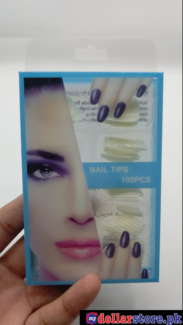 100 Pcs - Artificial French Nails 10 sizes Nail tip C Curved Nail art For girls ladies