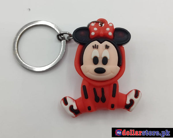 Minnie Mouse Rubber Key Chain Key-Holder For Women Bags Car Pendant Gift For Kids Toys Key