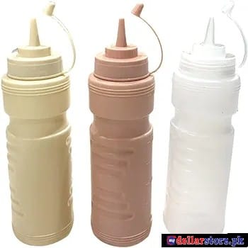 Sauce Squeeze Plastic Bottle 2Pcs Set with Nozzle Cap