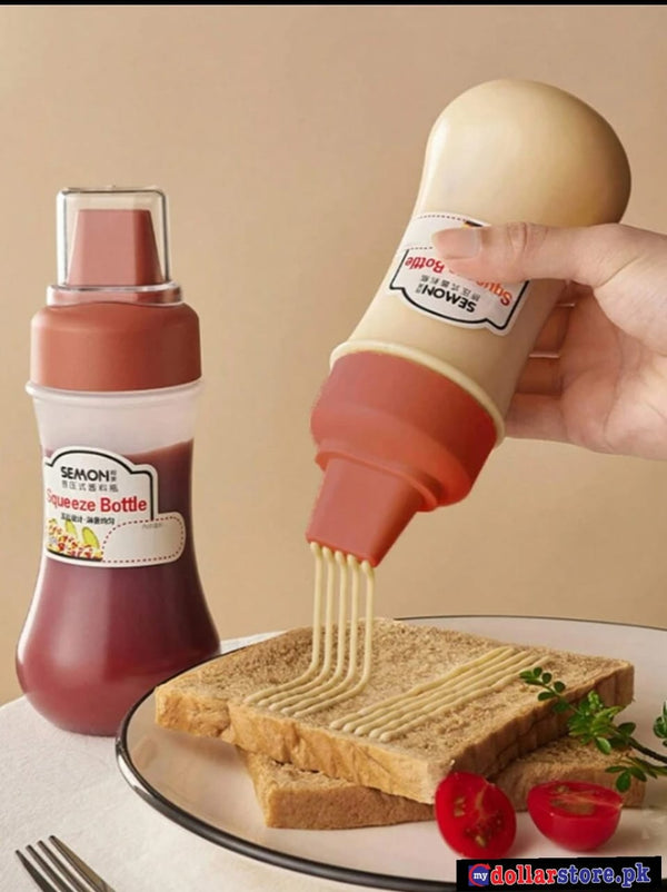 Multifunction 5 Holes Salad Squeeze Bottle Ketchup Container