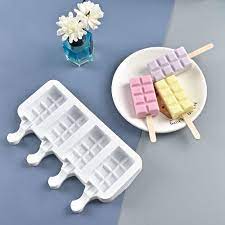 Reusable 4-Grids Frozen Ice Cream Lolly Mould Tray with Stand DIY Kitchen Tool hot sales