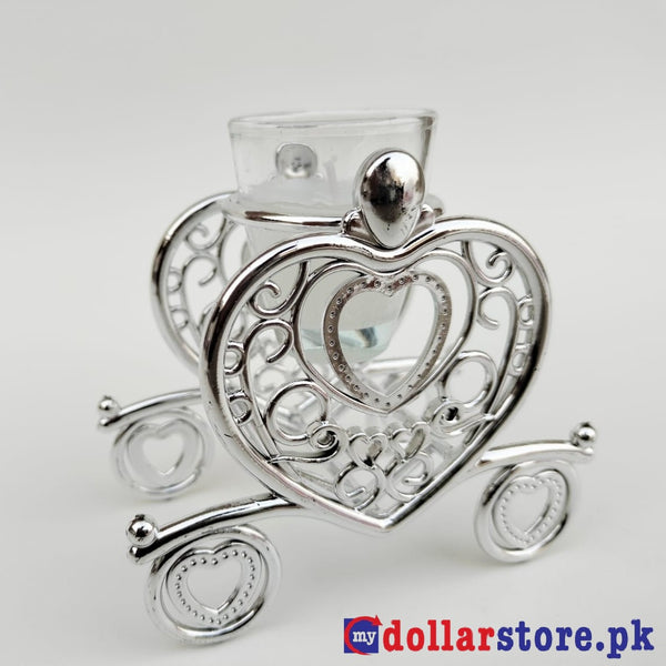 Steel Coated Heart Shape Candle For Home Decoration
