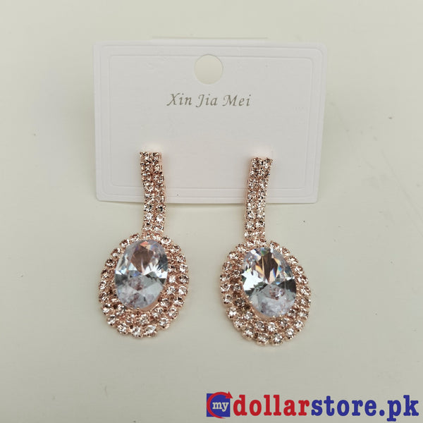 Pearls Glittering Cubic Zirconia Studded Gold Bali Earring For Women