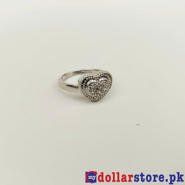 Heart shape Ring Sterling Sliver look