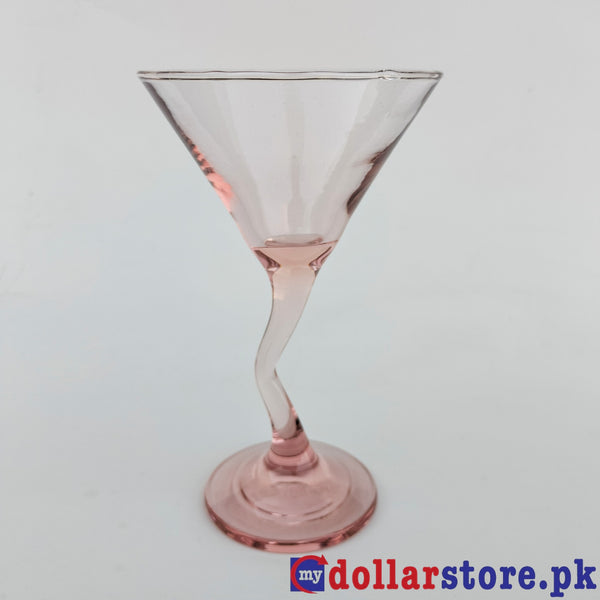 Bended Neck Wine Glass - Light Pink
