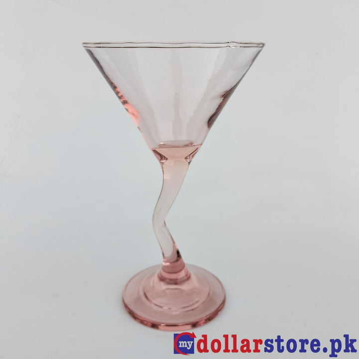 Bended Neck Wine Glass - Light Pink - mydollarstore