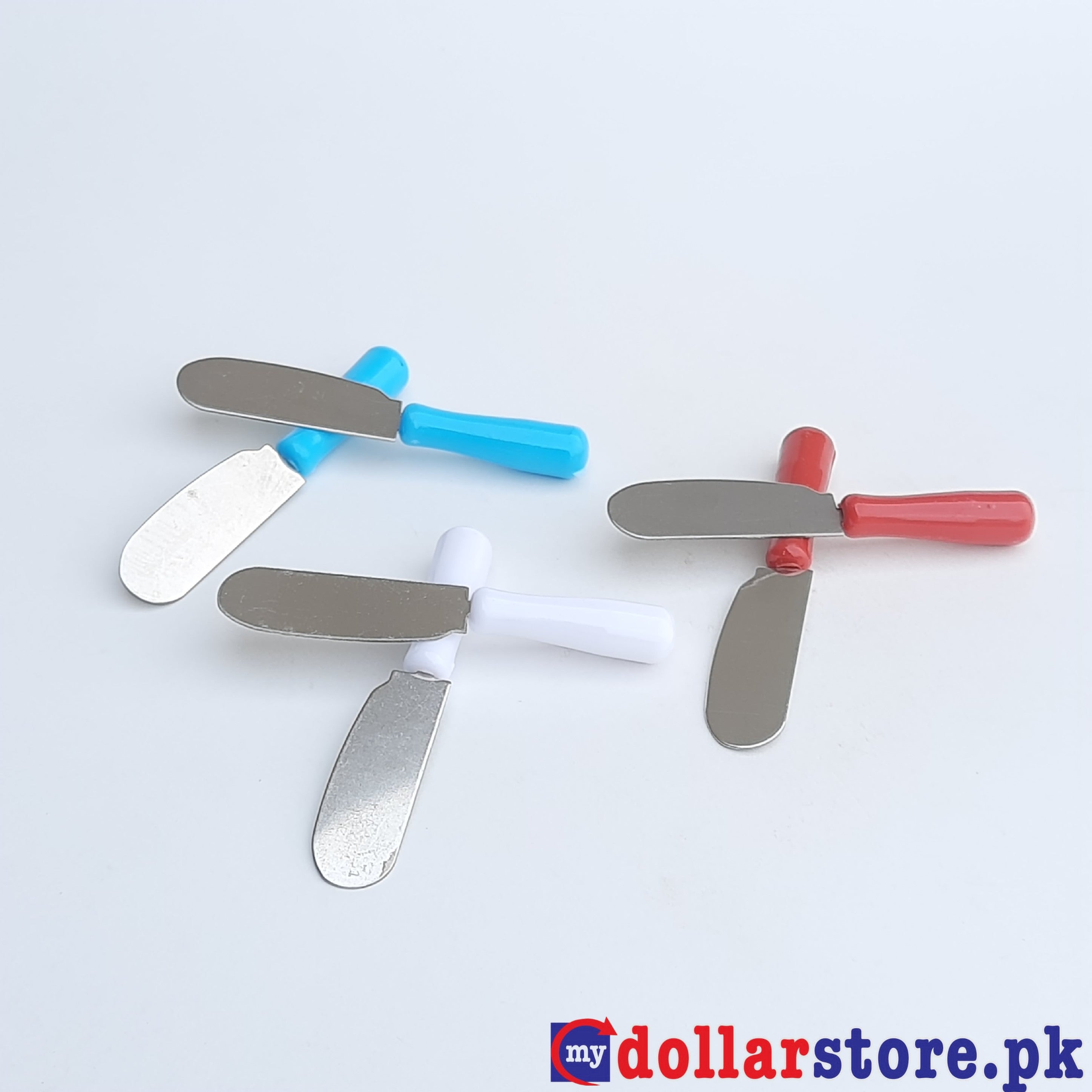 Mini Butter Knife with Plastic Handle 6pcs (Random Color)