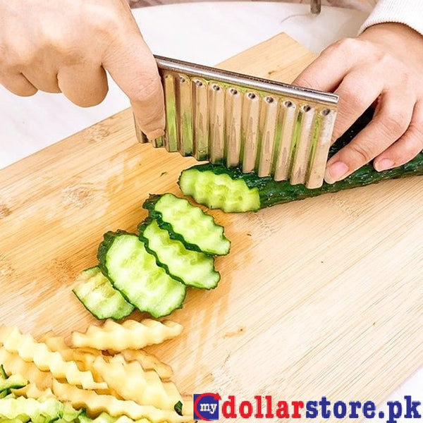 Useful Wavy Knife Creative Easy to Clean Iron French Fries Slicer Vegetable Cutters.