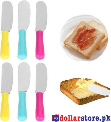Mini Butter Knife with Plastic Handle 6pcs (Random Color)