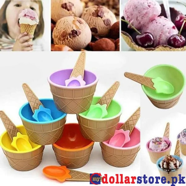 Creative Cute Ice Cream Bowl With Spoon - kids last love