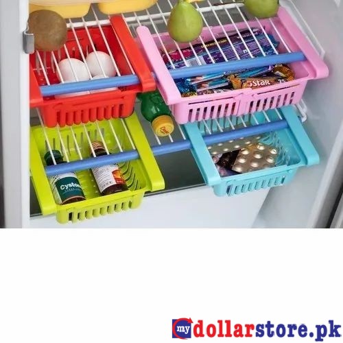 Space Adjuster Multifunctional Plastic Basket For Fridge - Resizable according to requirem.ents