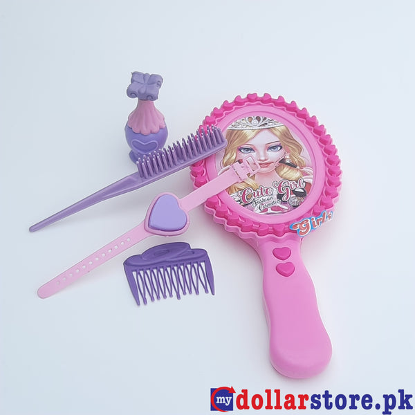 Cute girl  mirror with watch and hair clip toys for baby girl