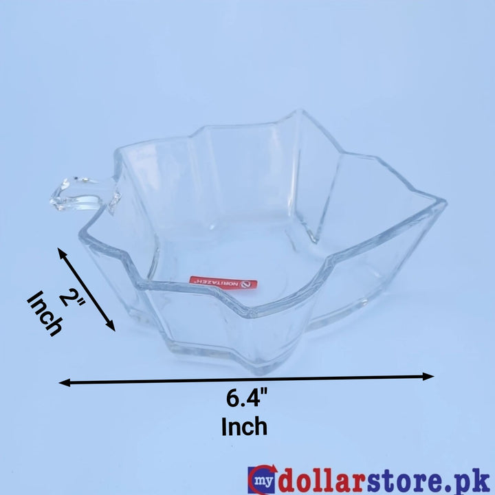 Leaf Shape Salad Bowl Medium size - made of glass - mydollarstore