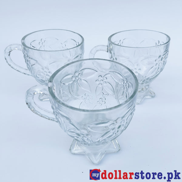 Stylish Glass Tea Cup - 3 Pcs