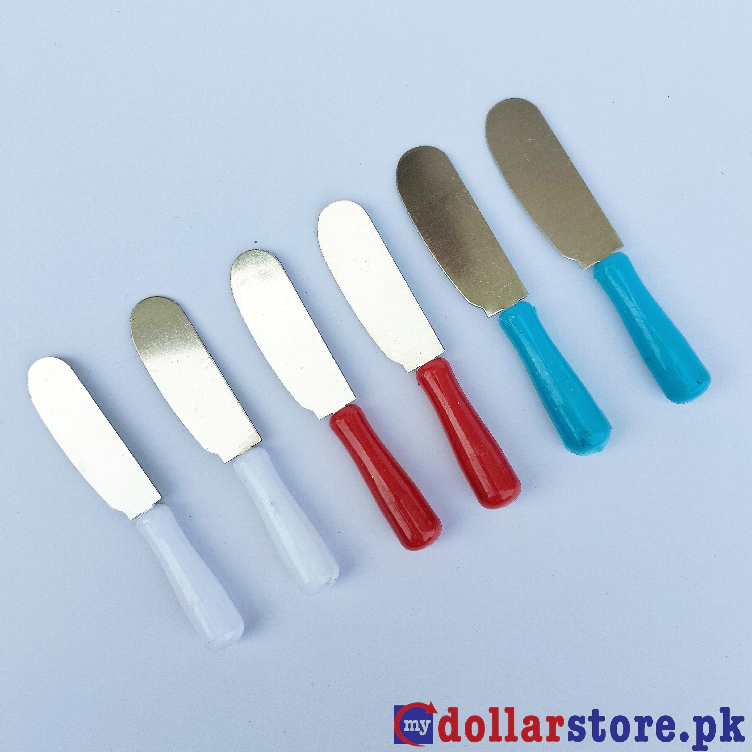 Mini Butter Knife with Plastic Handle 6pcs (Random Color)