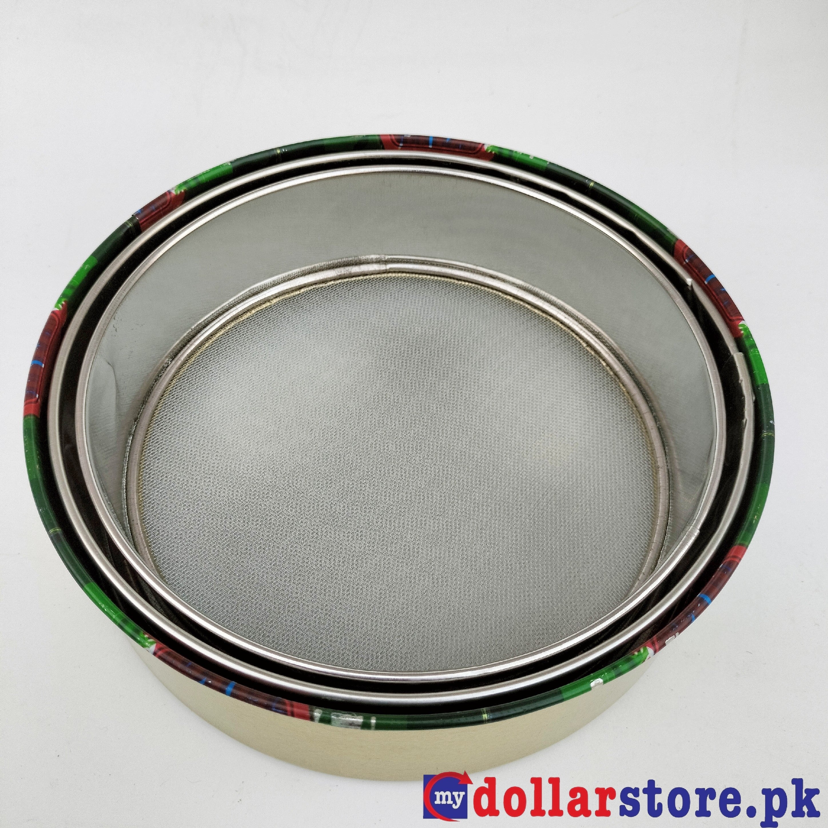 Silver tone Aata Chalni , For Kitchen - 3 Pcs Set